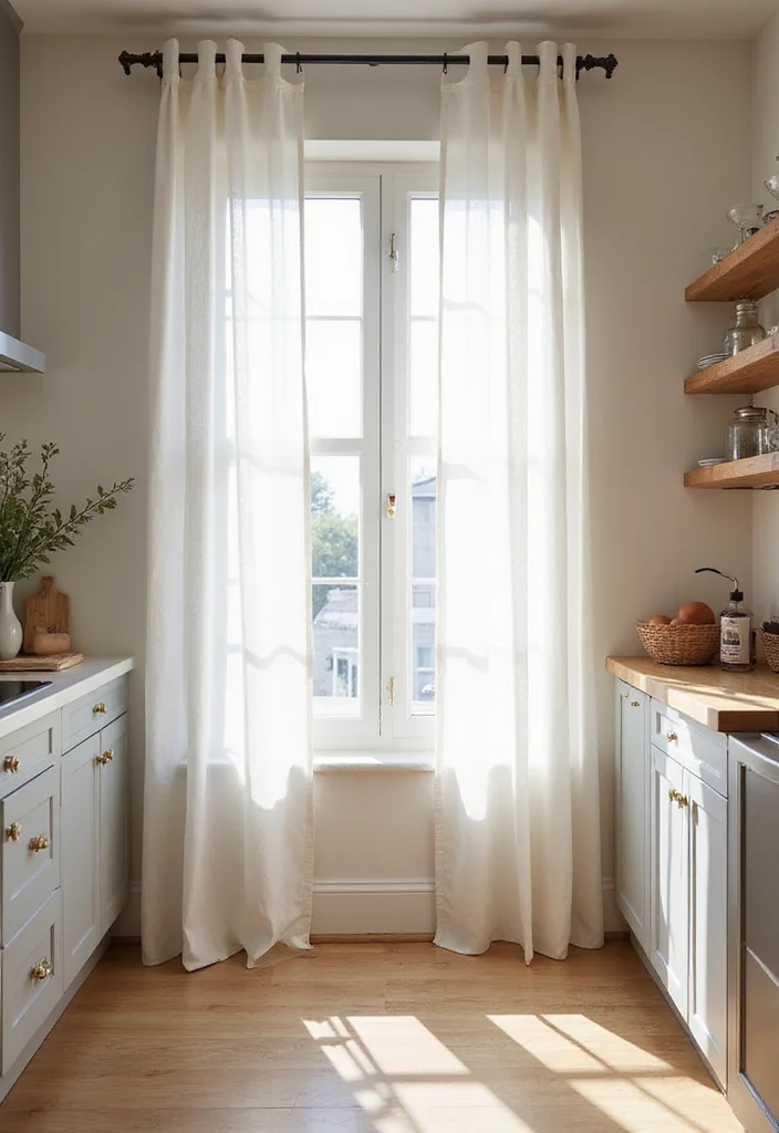 10 Curtain Ideas for Kitchens That Add Soft Light and Character - 5. Simple and Sustainable