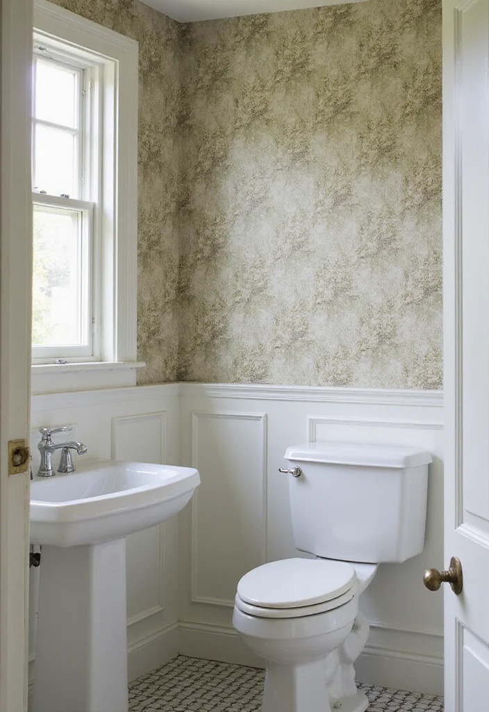 10 Half Bathroom Ideas for Polished Looks in a Small Footprint 45 10 Half Bathroom Ideas for Polished Looks in a Small Footprint - 5. Chic Wall Treatments