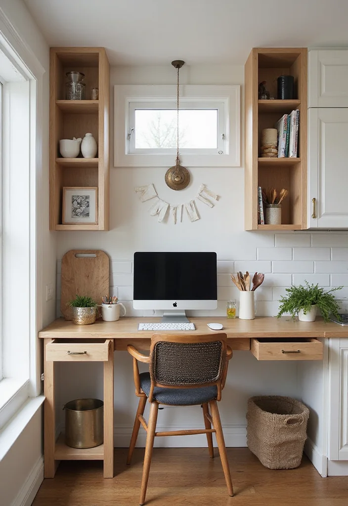 10 Kitchen Desk Ideas for a Useful Work Zone in Limited Space 45 10 Kitchen Desk Ideas for a Useful Work Zone in Limited Space 5. Desk with Built in Storage
