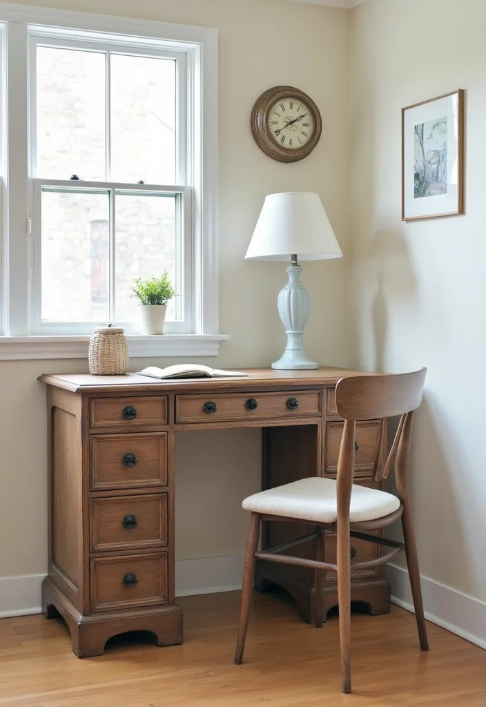 10 Kitchen Desk Ideas for a Useful Work Zone in Limited Space 56 10 Kitchen Desk Ideas for a Useful Work Zone in Limited Space 6. Repurposed Furniture
