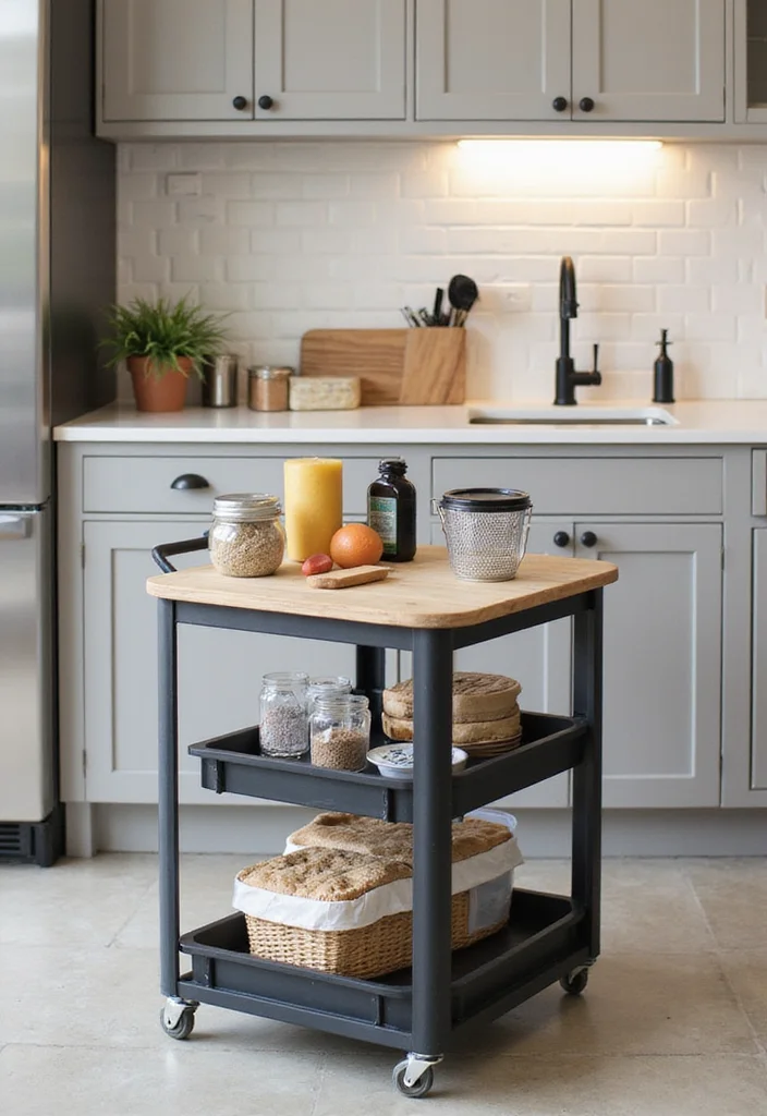 10 Kitchen Desk Ideas for a Useful Work Zone in Limited Space 89 10 Kitchen Desk Ideas for a Useful Work Zone in Limited Space 9. Movable Work Carts