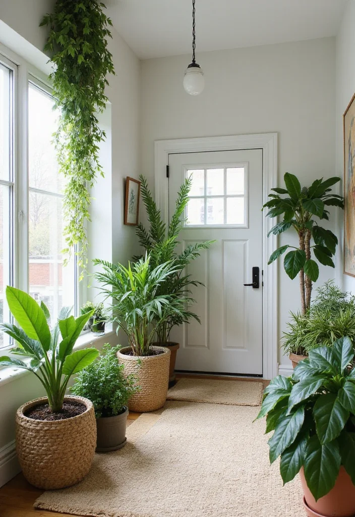 10 Living Room Entryway Ideas That Improve Flow and Function - 7. Indoor Plants