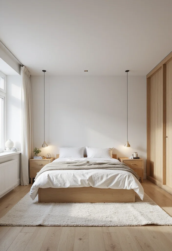 12 Basement Bedroom Ideas for Warm Inviting Retreats 23 12 Basement Bedroom Ideas for Warm Inviting Retreats - 3. Minimalist Scandinavian Design