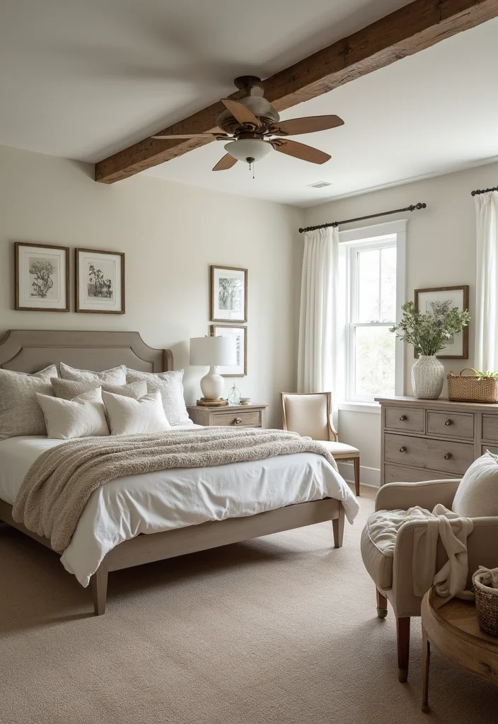 12 Basement Bedroom Ideas for Warm Inviting Retreats 45 12 Basement Bedroom Ideas for Warm Inviting Retreats - 5. Elegant Farmhouse Charm