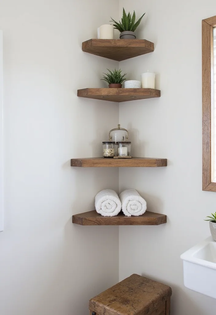 12 Bathroom Shelving Ideas for Added Storage Without Bulk 12 12 Bathroom Shelving Ideas for Added Storage Without Bulk - 2. Corner Shelves