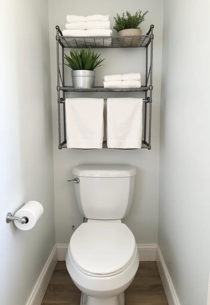 12 Bathroom Shelving Ideas for Added Storage Without Bulk 34 12 Bathroom Shelving Ideas for Added Storage Without Bulk - 4. Wire Racks