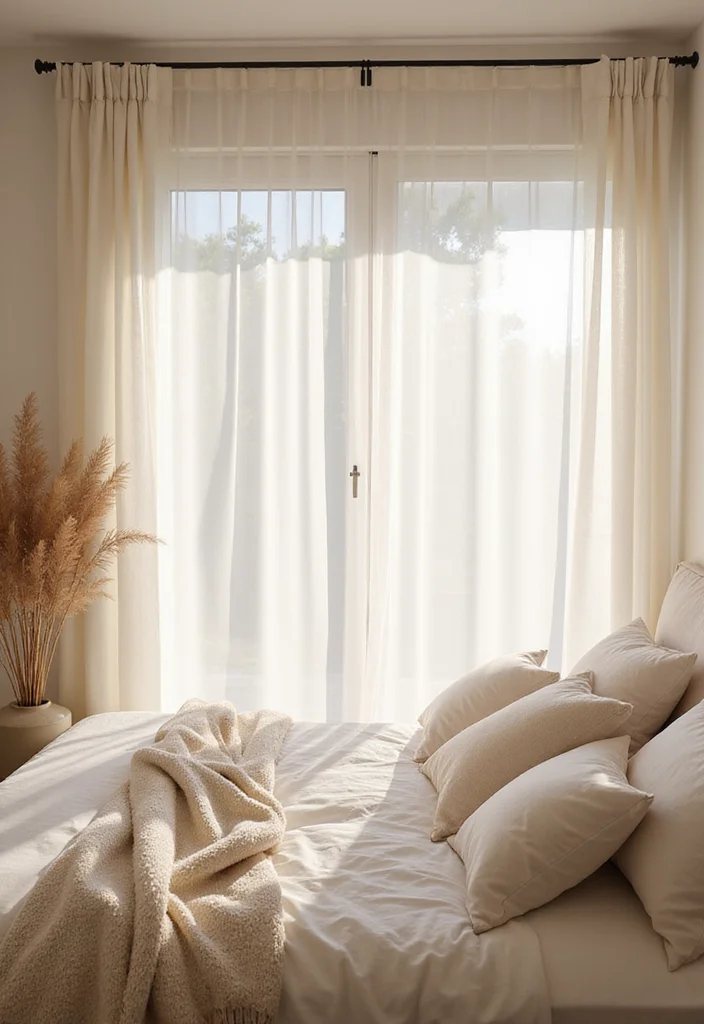 12 Bedroom Curtain Ideas That Transform Light and Atmosphere - 6. Light Filtering Sheers for Soft Glow