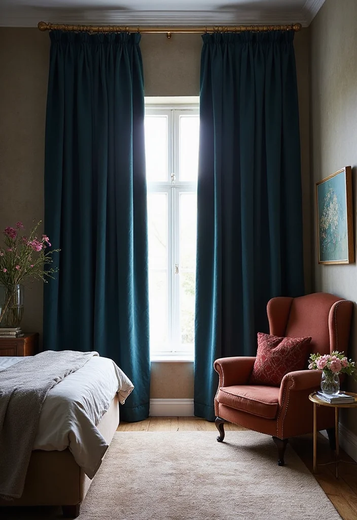 12 Bedroom Curtain Ideas That Transform Light and Atmosphere - 7. Eco-Friendly Velvet Curtains for Luxurious Texture