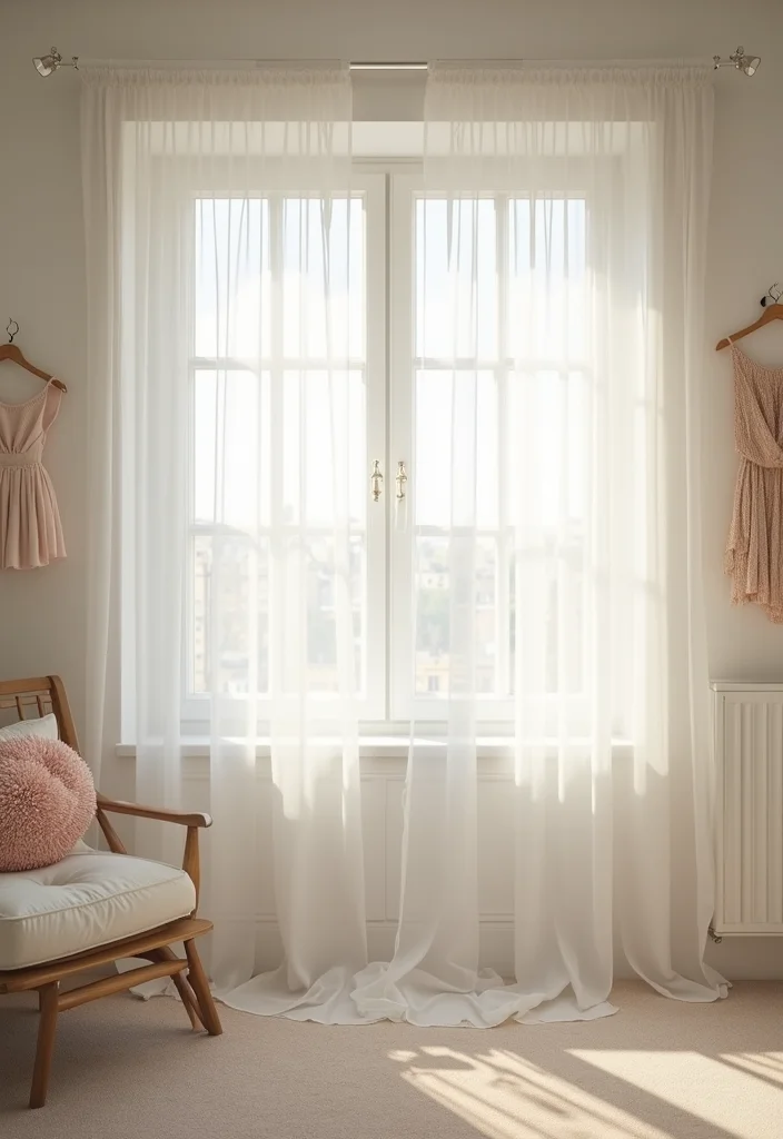 12 Bedroom Curtain Ideas That Transform Light and Atmosphere - 9. Tulle Curtains for an Airy Feel