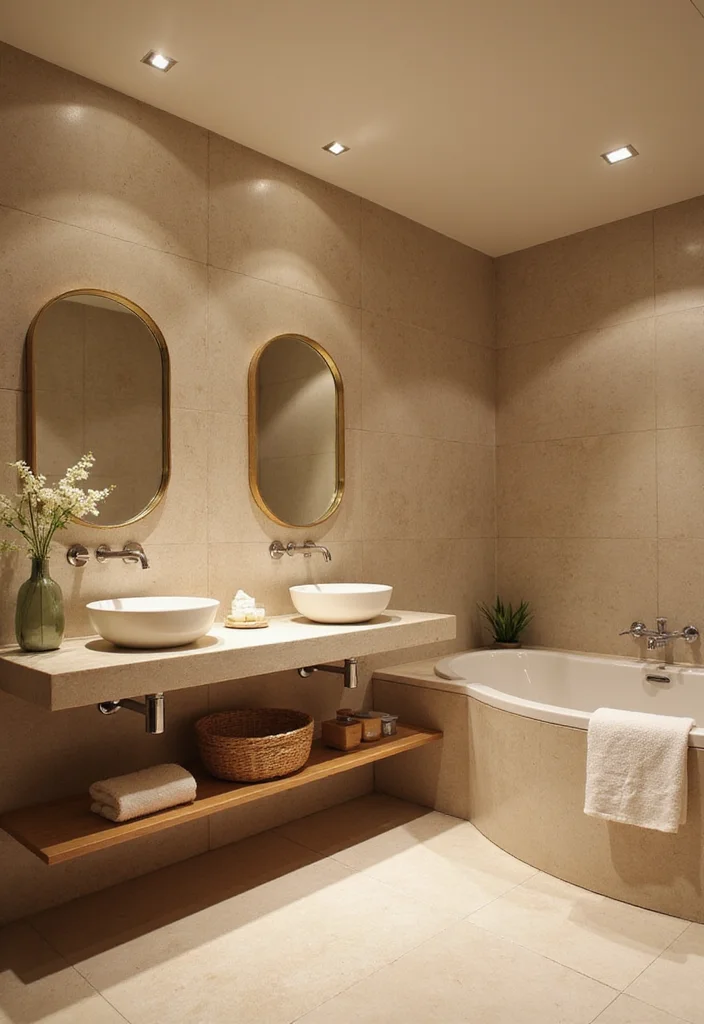 12 Double Vanity Bathroom Ideas for Better Flow and Morning Comfort - 3. Spa-Like Serenity