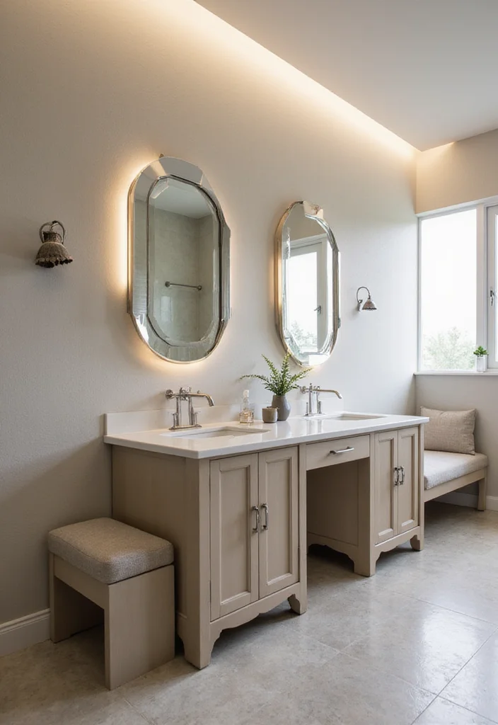 12 Double Vanity Bathroom Ideas for Better Flow and Morning Comfort - 6. Dual Functionality