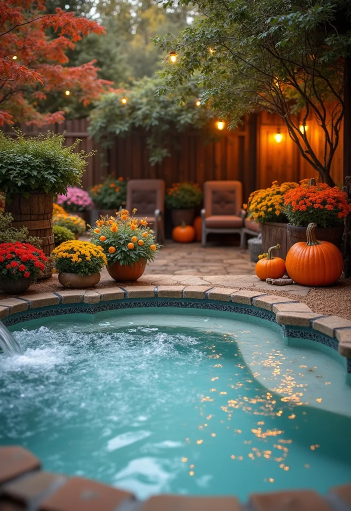 12 Hot Tub Backyard Ideas for Cozy Evenings and Relaxation 100 12 Hot Tub Backyard Ideas for Cozy Evenings and Relaxation - 10. Seasonal Decor Themes