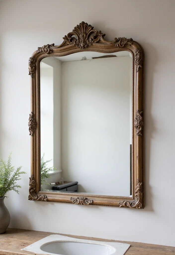 12 Kitchen Wall Decorating Ideas for Simple Stylish Improvements - 4. Hang a Statement Mirror