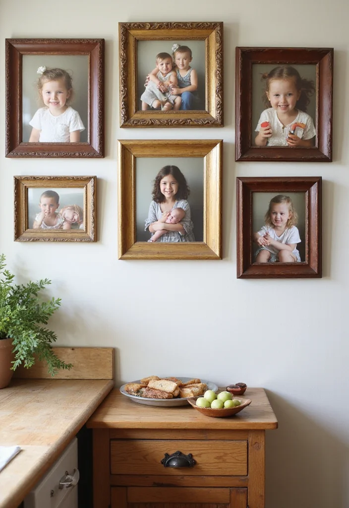 12 Kitchen Wall Decorating Ideas for Simple Stylish Improvements - 5. Personalize with Family Photos