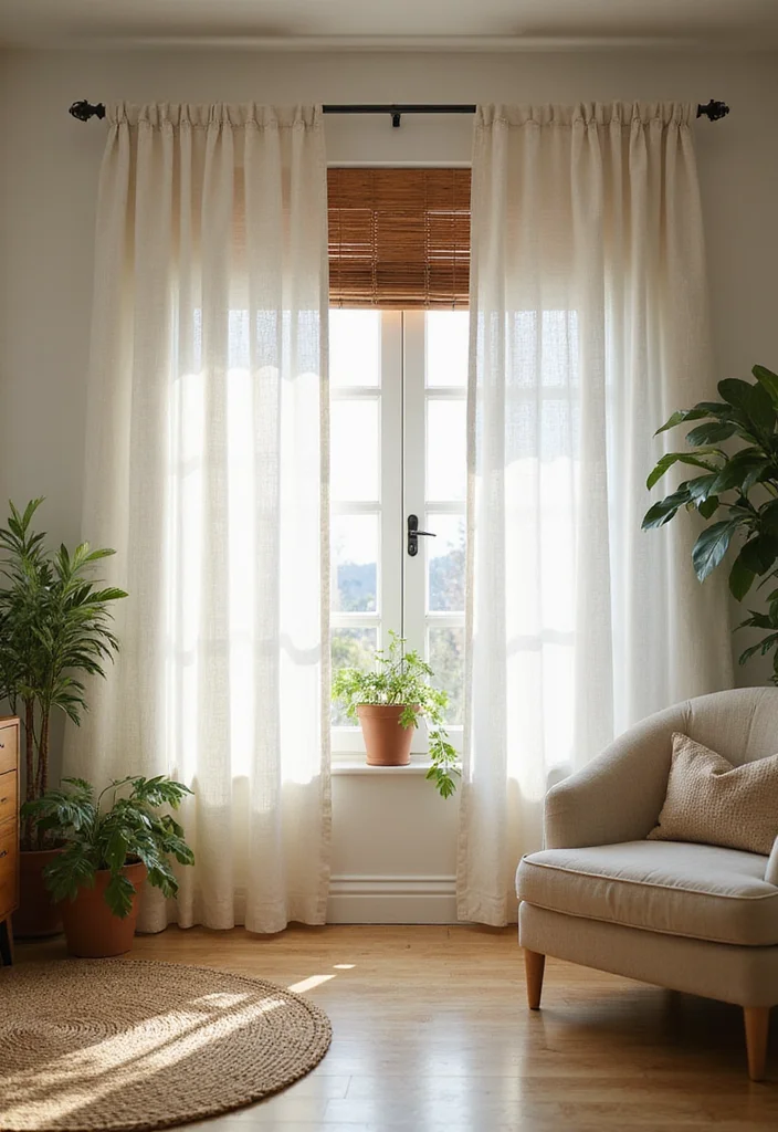 12 Living Room Curtain Ideas That Refresh Light and Mood - 1. Linen Bliss: Natural Elegance
