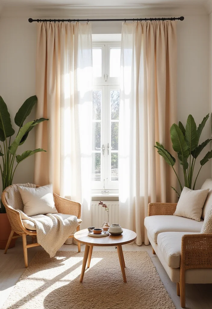 12 Living Room Curtain Ideas That Refresh Light and Mood - 12. Eco-Friendly Dyes: Sustainable Shades