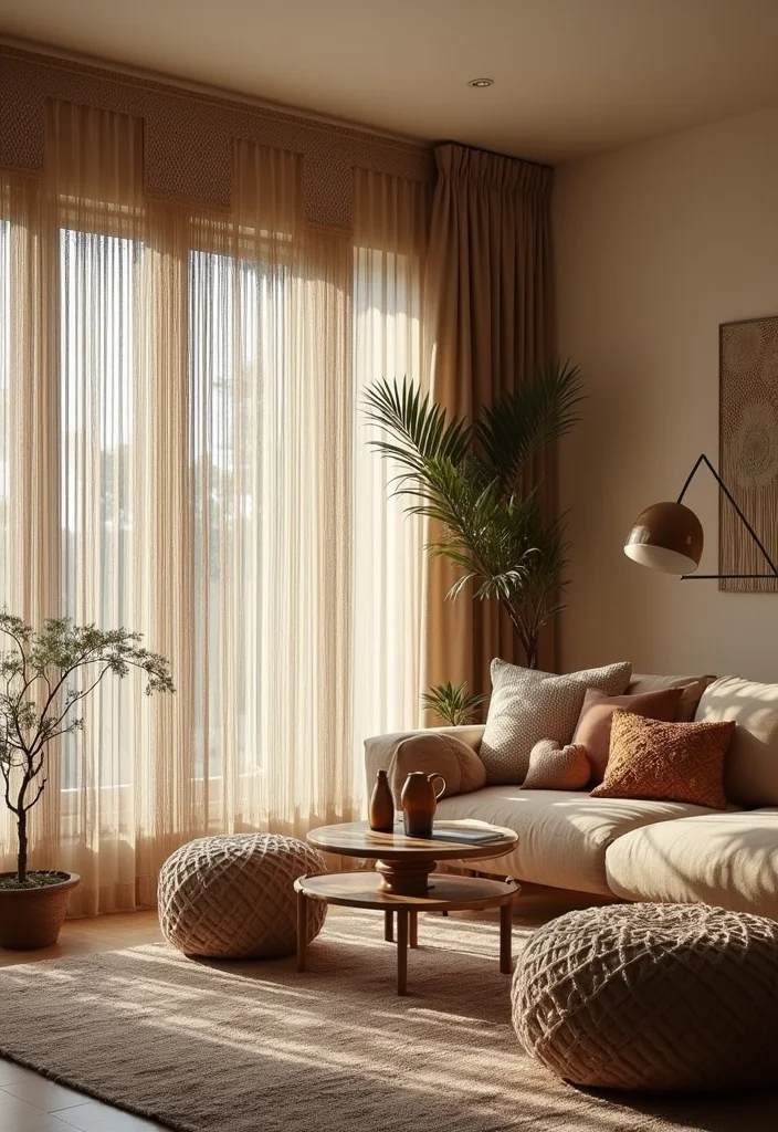12 Living Room Curtain Ideas That Refresh Light and Mood - 6. Macrame Magic: Bohemian Touch