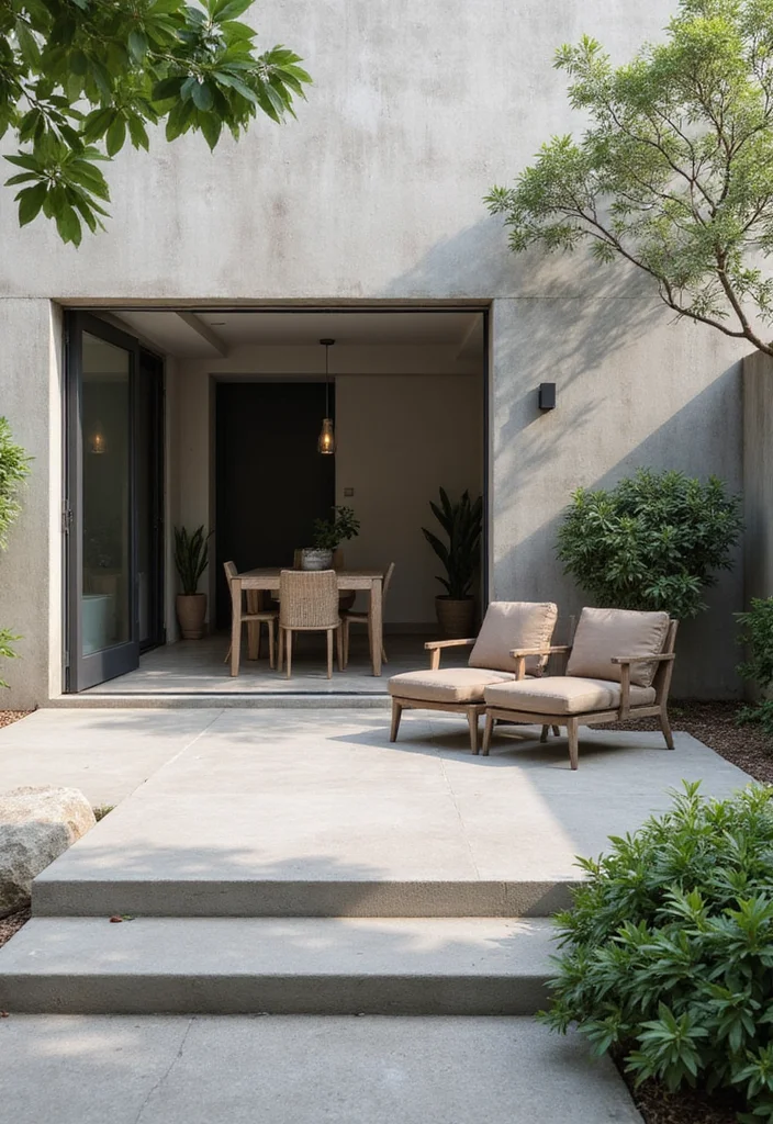 14 Backyard Cement Patio Ideas for Clean Durable Modern Style 100 14 Backyard Cement Patio Ideas for Clean Durable Modern Style - 10. Minimalist Designs for Simple Elegance