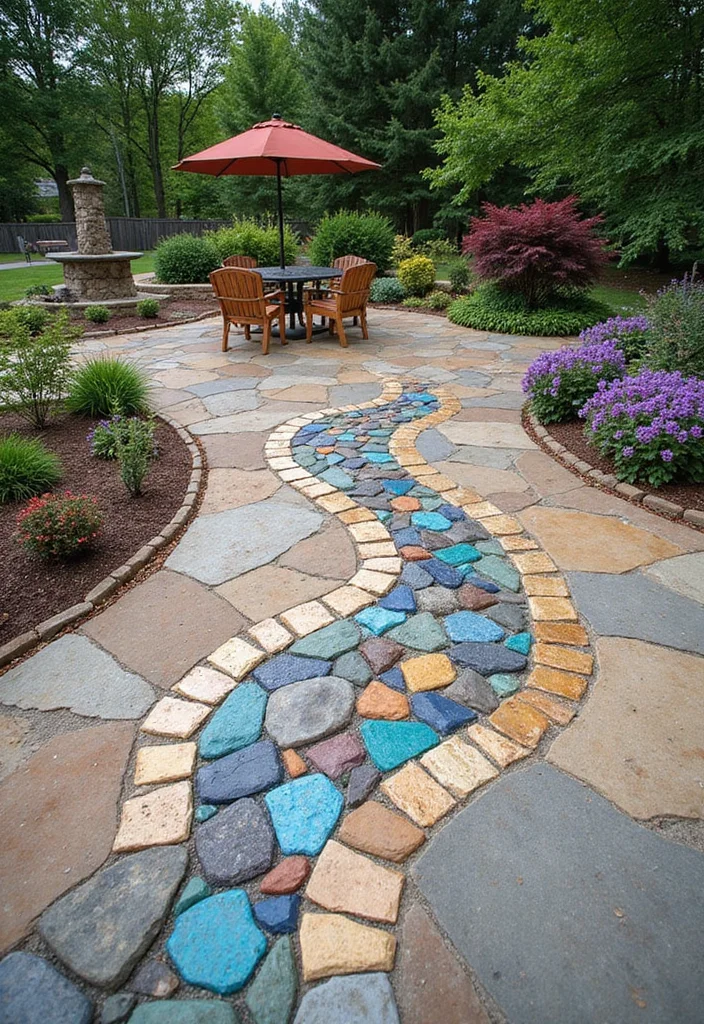 14 Backyard Cement Patio Ideas for Clean Durable Modern Style 111 14 Backyard Cement Patio Ideas for Clean Durable Modern Style - 11. Artistic Inlays for Unique Character