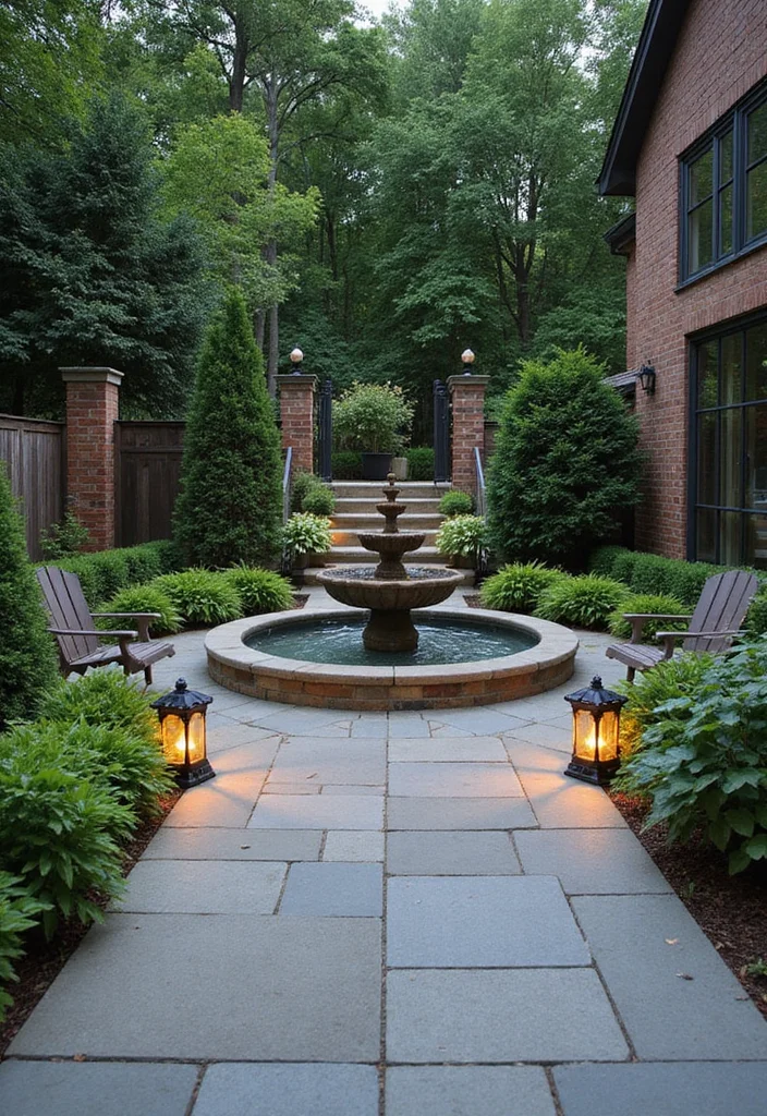 14 Backyard Cement Patio Ideas for Clean Durable Modern Style 122 14 Backyard Cement Patio Ideas for Clean Durable Modern Style - 12. Water Features for Tranquility