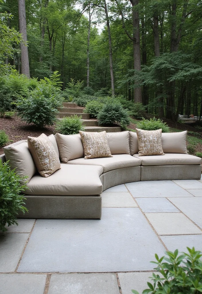 14 Backyard Cement Patio Ideas for Clean Durable Modern Style 78 14 Backyard Cement Patio Ideas for Clean Durable Modern Style - 8. Cement Patio with Built-In Seating