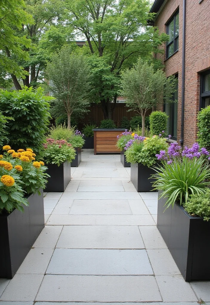 14 Backyard Cement Patio Ideas for Clean Durable Modern Style 89 14 Backyard Cement Patio Ideas for Clean Durable Modern Style - 9. Integrated Planters for a Natural Touch