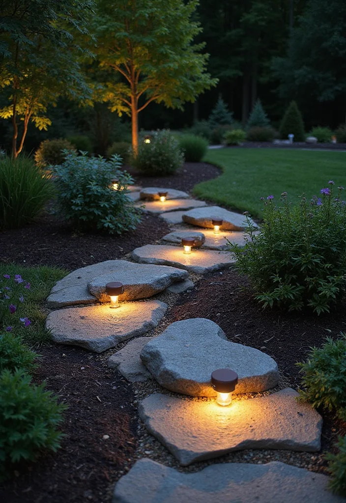 14 Backyard Lighting Ideas for Warm Evenings and Bright Pathways 111 14 Backyard Lighting Ideas for Warm Evenings and Bright Pathways - 11. Rock Lights for Subtle Illumination