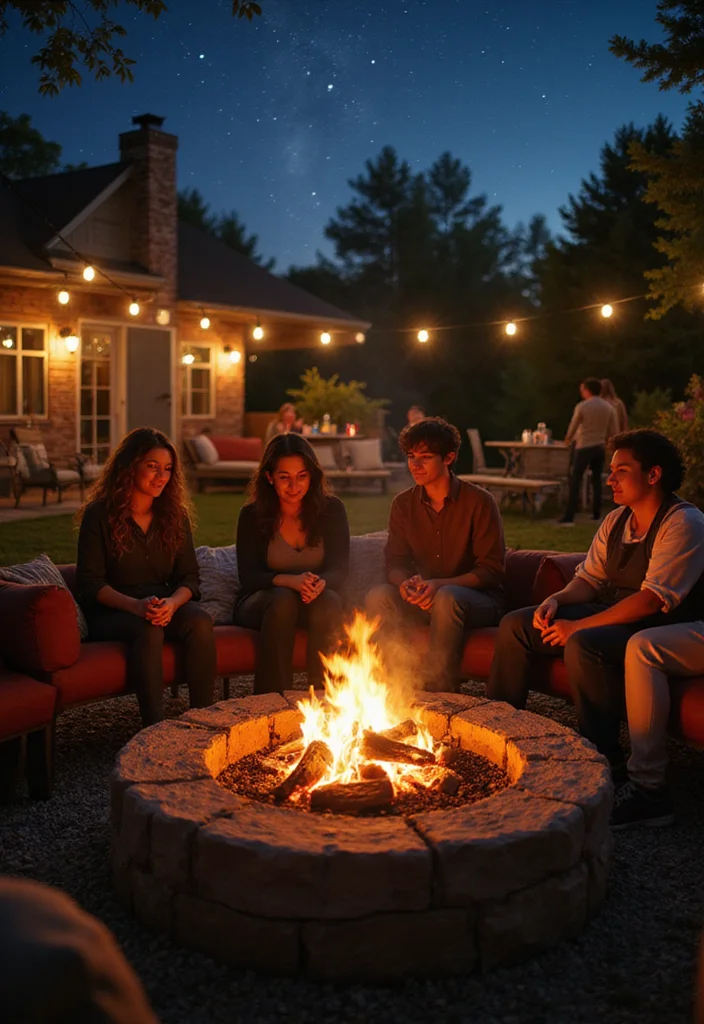 14 Backyard Lighting Ideas for Warm Evenings and Bright Pathways 34 14 Backyard Lighting Ideas for Warm Evenings and Bright Pathways - 4. Fire Pits for Warmth and Light