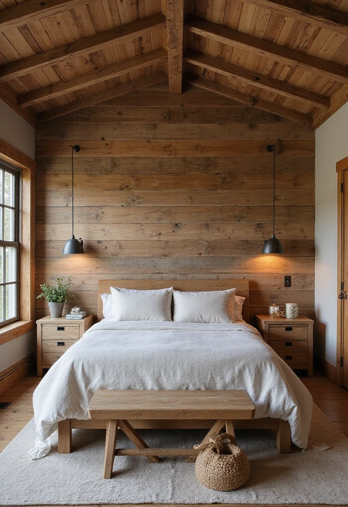 14 Bedroom Wall Design Ideas for Stylish Texture and Personality 1 14 Bedroom Wall Design Ideas for Stylish Texture and Personality - 1. Rustic Wood Paneling
