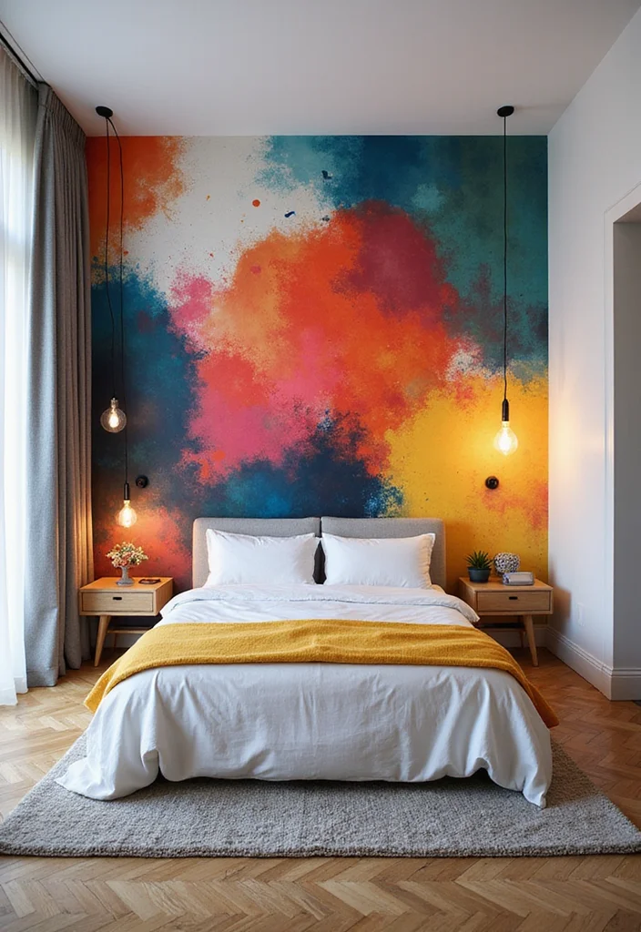 14 Bedroom Wall Design Ideas for Stylish Texture and Personality 67 14 Bedroom Wall Design Ideas for Stylish Texture and Personality - 7. Artistic Wall Murals
