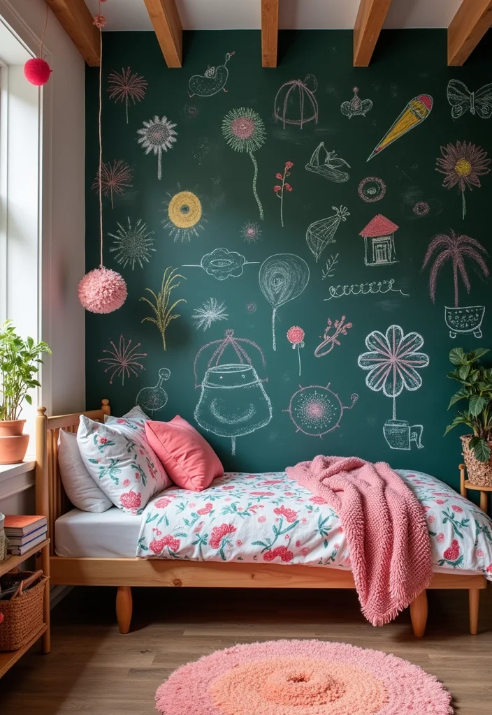 14 Bedroom Wall Design Ideas for Stylish Texture and Personality 89 14 Bedroom Wall Design Ideas for Stylish Texture and Personality - 9. Chalkboard Paint