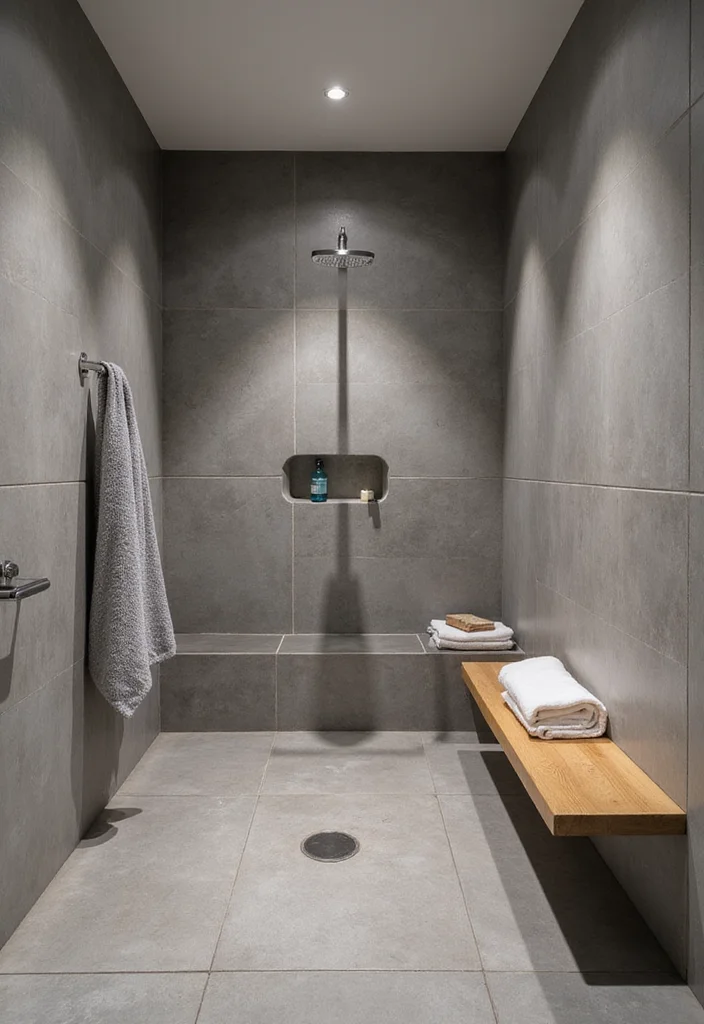 14 Grey Bathroom Ideas for Soft Modern Style With Warm Accents 111 14 Grey Bathroom Ideas for Soft Modern Style With Warm Accents - 11. Elegant Grey Shower Space