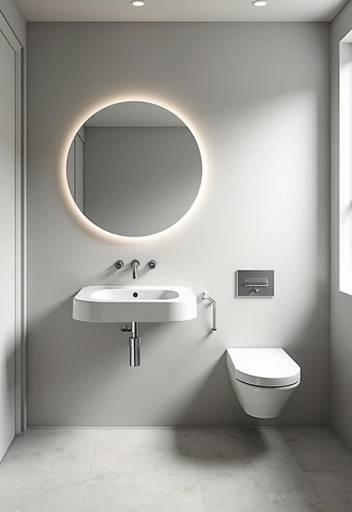 14 Grey Bathroom Ideas for Soft Modern Style With Warm Accents 45 14 Grey Bathroom Ideas for Soft Modern Style With Warm Accents - 5. Minimalist Fixtures for a Clean Look