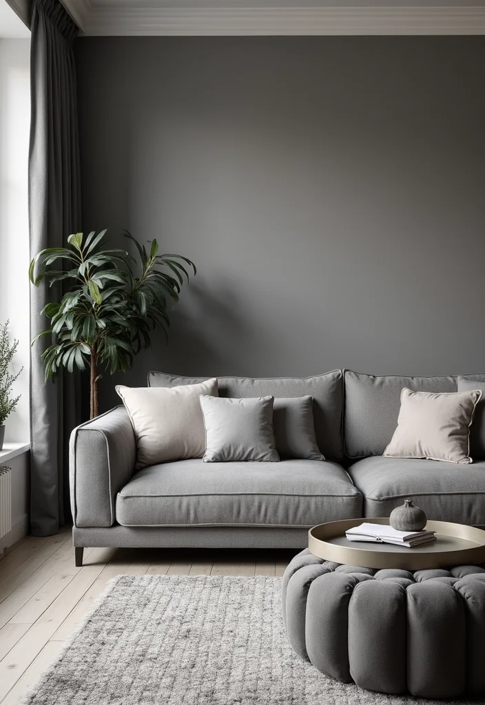 14 Grey Couch Living Room Ideas for Chic Neutral Styling 1 14 Grey Couch Living Room Ideas for Chic Neutral Styling - 1. Monochromatic Magic
