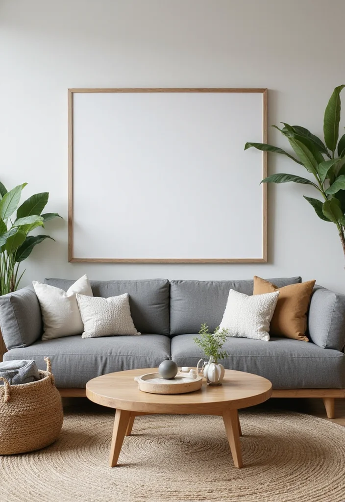 14 Grey Couch Living Room Ideas for Chic Neutral Styling 34 14 Grey Couch Living Room Ideas for Chic Neutral Styling - 4. Natural Elements