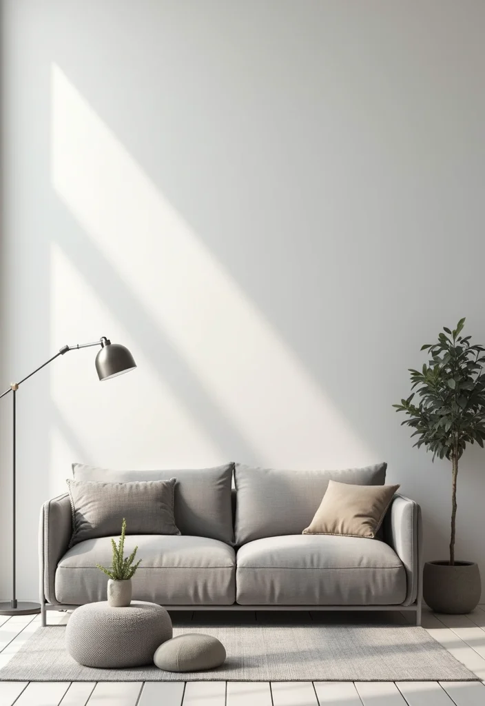 14 Grey Couch Living Room Ideas for Chic Neutral Styling 45 14 Grey Couch Living Room Ideas for Chic Neutral Styling - 5. Minimalist Approach