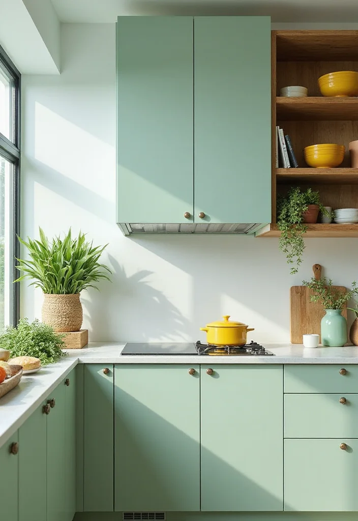 14 Kitchen Colours Ideas for Fresh Palettes That Brighten the Room 1 14 Kitchen Colours Ideas for Fresh Palettes That Brighten the Room - 1. Mint Green Magic