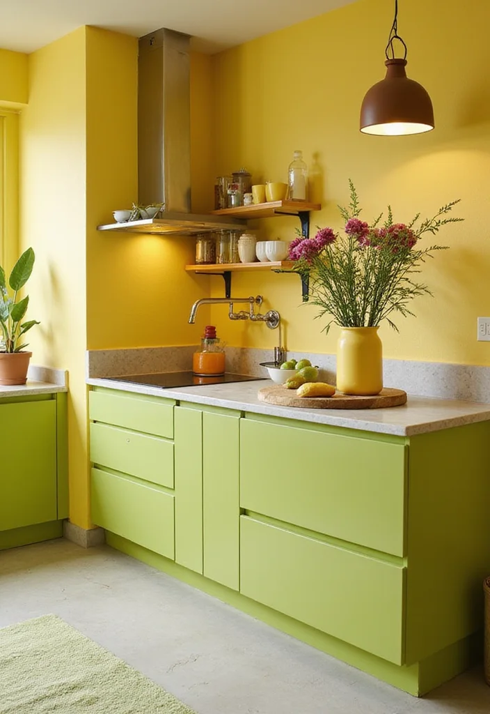 14 Kitchen Colours Ideas for Fresh Palettes That Brighten the Room 133 14 Kitchen Colours Ideas for Fresh Palettes That Brighten the Room - 13. Fresh Citrus Zest