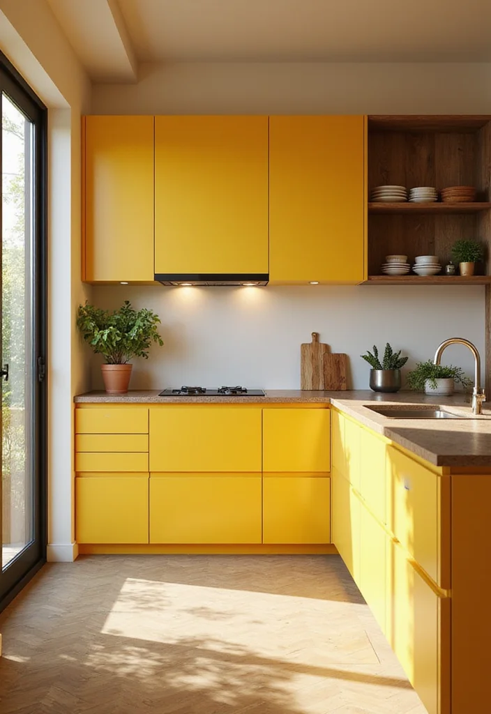 14 Kitchen Colours Ideas for Fresh Palettes That Brighten the Room 23 14 Kitchen Colours Ideas for Fresh Palettes That Brighten the Room - 3. Sunny Yellow Cheerfulness