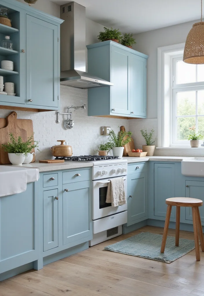 14 Kitchen Colours Ideas for Fresh Palettes That Brighten the Room 34 14 Kitchen Colours Ideas for Fresh Palettes That Brighten the Room - 4. Ocean Blue Serenity