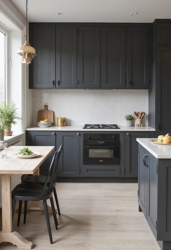 14 Kitchen Colours Ideas for Fresh Palettes That Brighten the Room 67 14 Kitchen Colours Ideas for Fresh Palettes That Brighten the Room - 7. Elegant Charcoal Chic