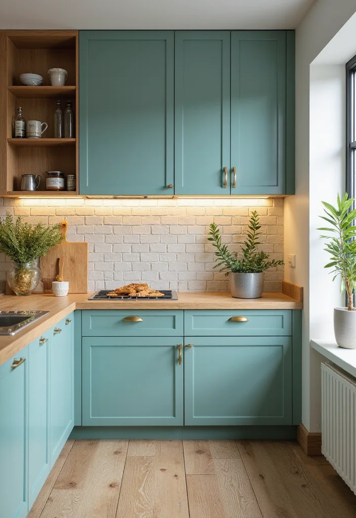 14 Kitchen Colours Ideas for Fresh Palettes That Brighten the Room 78 14 Kitchen Colours Ideas for Fresh Palettes That Brighten the Room - 8. Refreshing Teal Twist