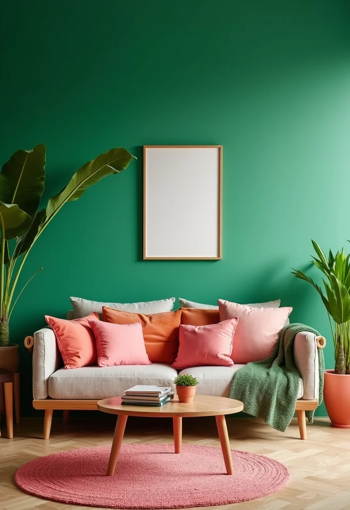 14 Living Room Color Ideas for Palettes With Personality 1. Tropical Oasis Lush Greens and Bright Corals
