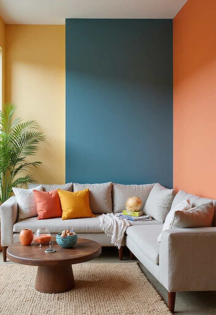 14 Living Room Color Ideas for Palettes With Personality 14. Colorblocking Vibrant Sections of Color