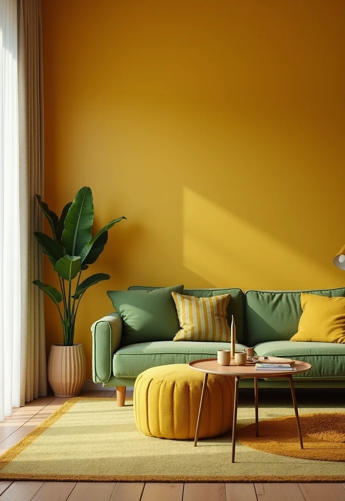 14 Living Room Color Ideas for Palettes With Personality 6. Retro Revival Bright Vintage Colors