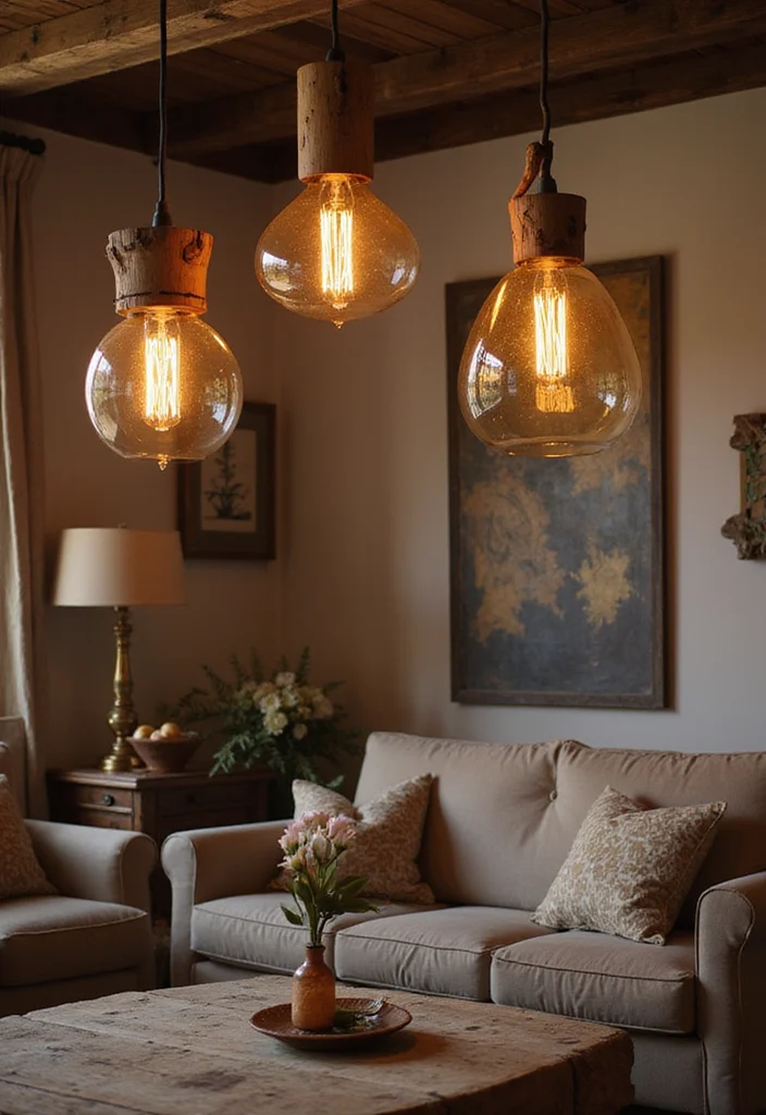 14 Living Room Lighting Ideas for Better Ambience and Style 12 14 Living Room Lighting Ideas for Better Ambience and Style 2. Use Reclaimed Wood for Unique Fixtures