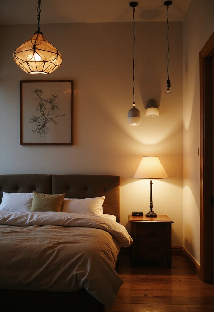 14 Mens Bedroom Ideas With Sleek Modern Character 45 14 Mens Bedroom Ideas With Sleek Modern Character - 5. Statement Lighting Fixtures