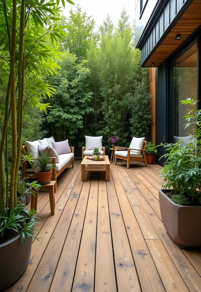 14 Paved Backyard Ideas for Stylish Durable Low Maintenance Spaces 45 14 Paved Backyard Ideas for Stylish Durable Low Maintenance Spaces - 5. Bamboo Decking