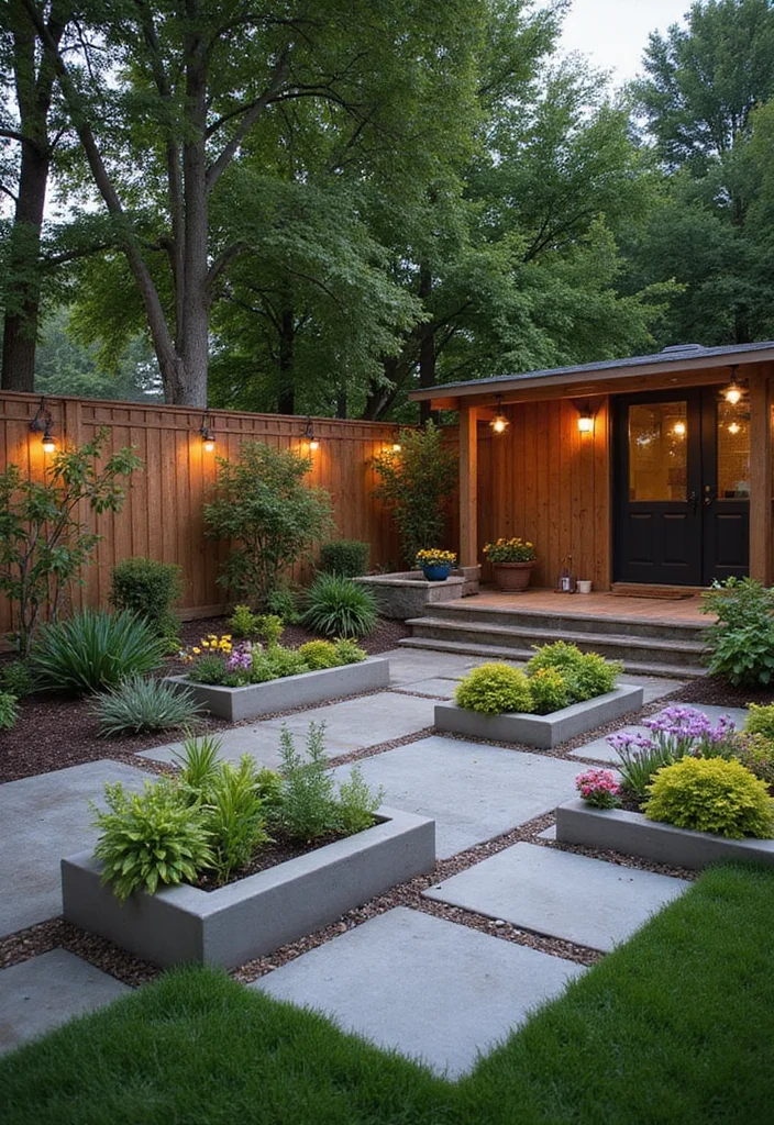 14 Paved Backyard Ideas for Stylish Durable Low Maintenance Spaces 67 14 Paved Backyard Ideas for Stylish Durable Low Maintenance Spaces - 7. Decorative Concrete Blocks