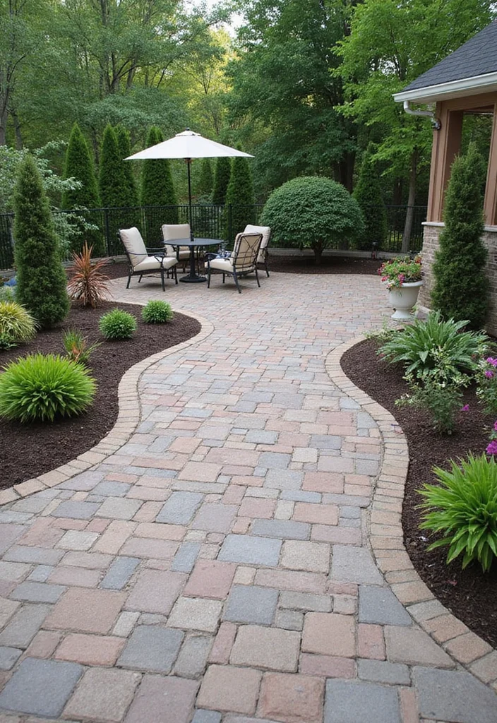 14 Paved Backyard Ideas for Stylish Durable Low Maintenance Spaces 78 14 Paved Backyard Ideas for Stylish Durable Low Maintenance Spaces - 8. Interlocking Pavers